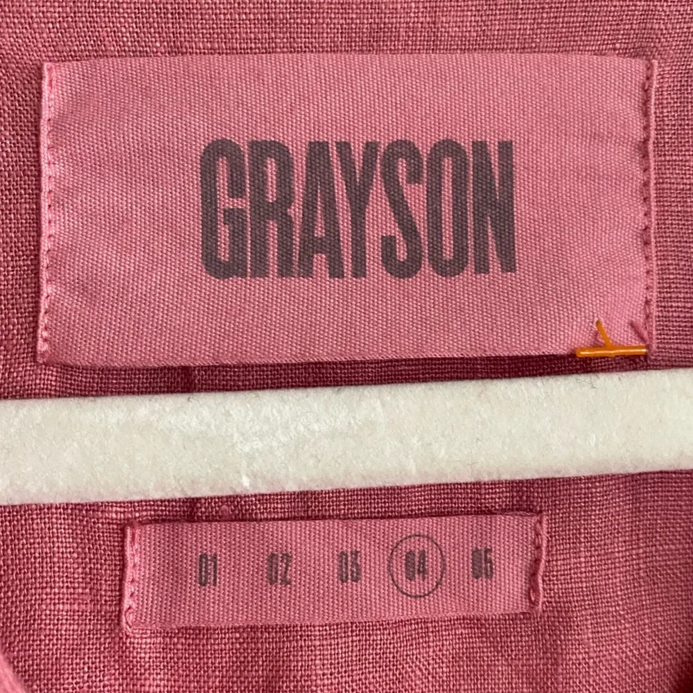 Frank&Eileen Grayson Pink 100% Linen The Artist Short Sleeve Full Length Dress L - Picture 8 of 14